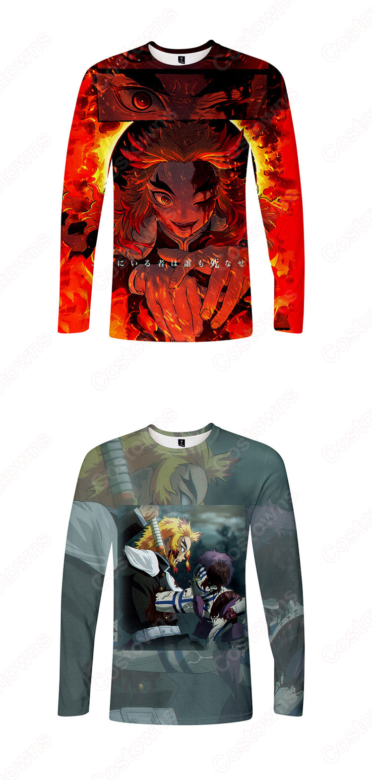 無限列車編 長袖 Tシャツ 鬼滅の刃 記念シャツ おしゃれ ティーシャツ 誕生日プレ ゼント-6