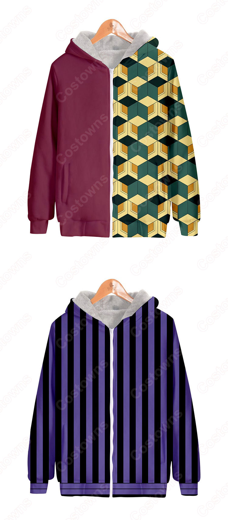 鬼滅の刃 ジップアップ パーカー フード付き スウェット カジュアル アニメ 3Dプリント 暖かい 長袖 記念シャツ 柔らかい パーカー ポケット付き 普段着 ユニセックス-9