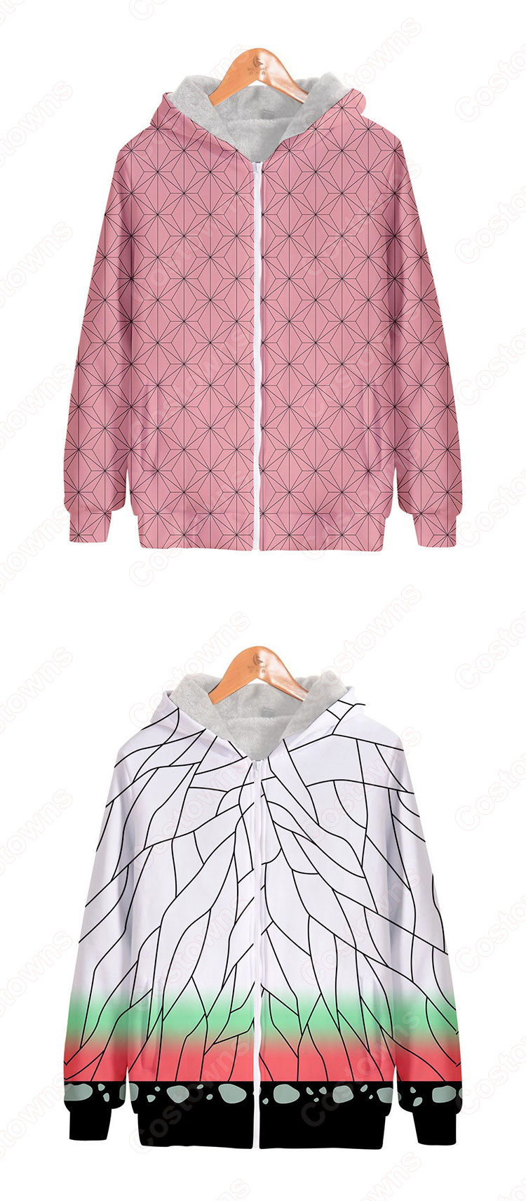 鬼滅の刃 ジップアップ パーカー フード付き スウェット カジュアル アニメ 3Dプリント 暖かい 長袖 記念シャツ 柔らかい パーカー ポケット付き 普段着 ユニセックス-8