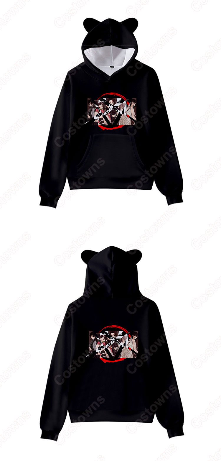 鬼滅の刃 パーカー 子供服 長袖 プルオーバー フード付き カジュアル コート コスチューム 春 秋 冬 男女兼用 記念シャツ 誕生日 プレゼント-5