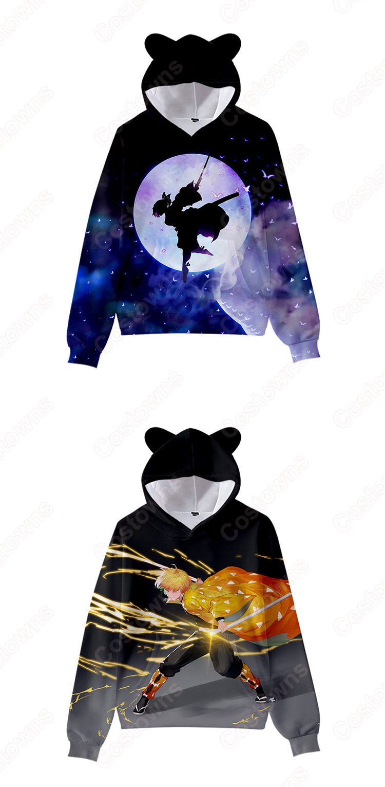 鬼滅の刃 パーカー 子供服 長袖 プルオーバー フード付き カジュアル コート コスチューム 春 秋 冬 男女兼用 記念シャツ 誕生日 プレゼント-7