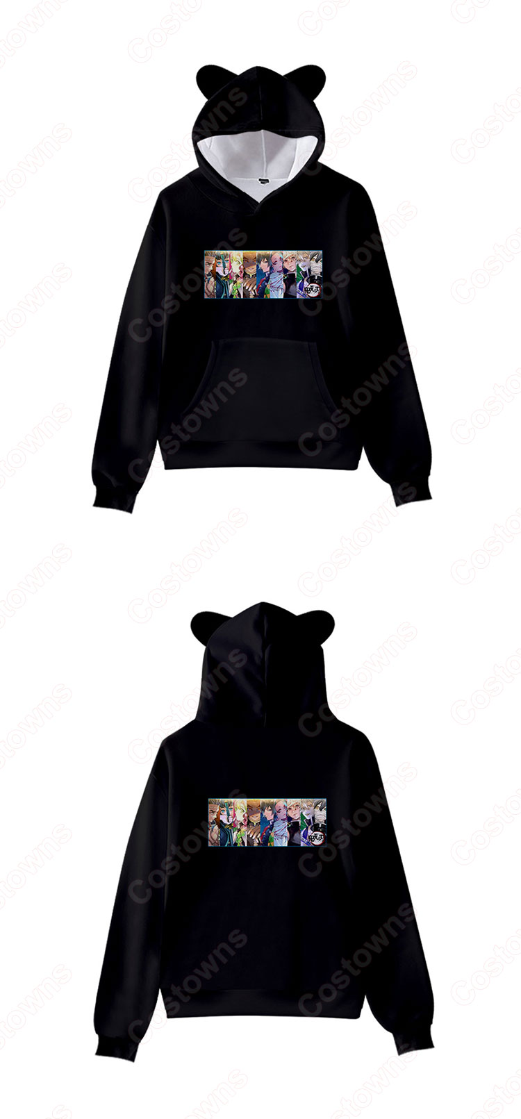 鬼滅の刃 パーカー 子供服 長袖 プルオーバー フード付き カジュアル コート コスチューム 春 秋 冬 男女兼用 記念シャツ 誕生日 プレゼント-4