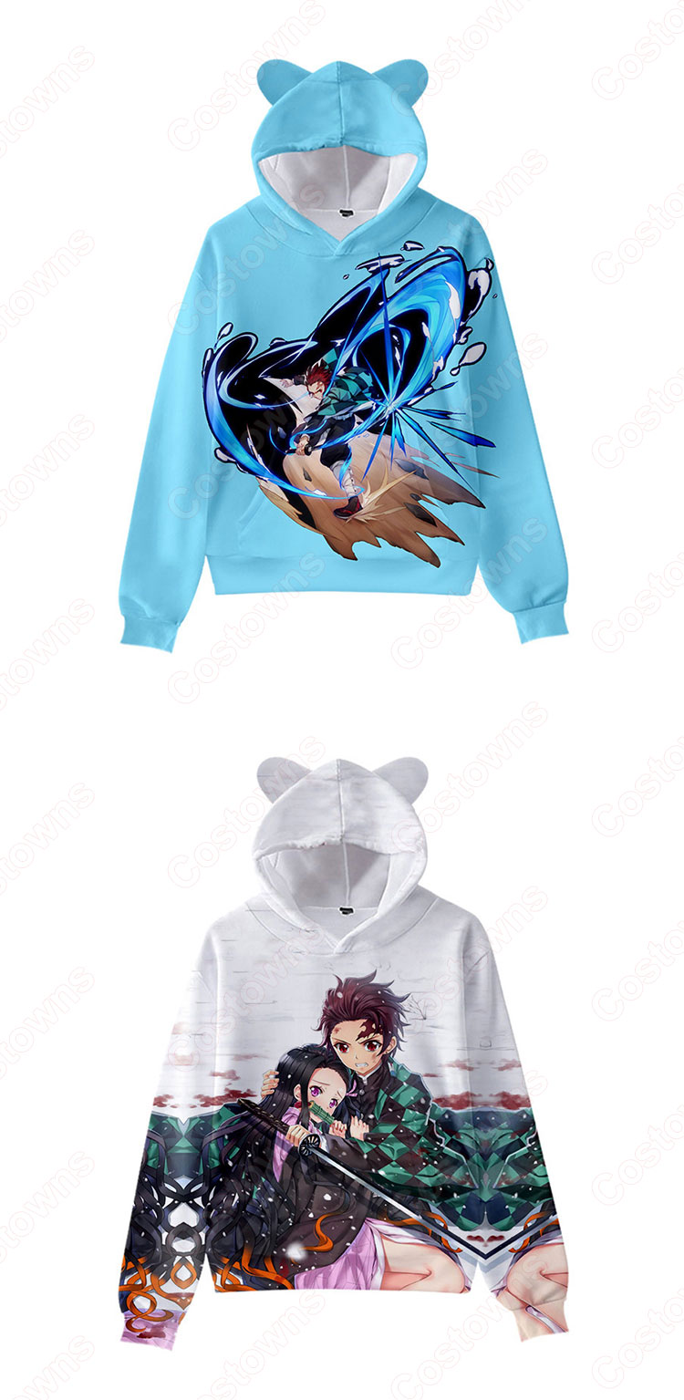 鬼滅の刃 パーカー 子供服 長袖 プルオーバー フード付き カジュアル コート コスチューム 春 秋 冬 男女兼用 記念シャツ 誕生日 プレゼント-8