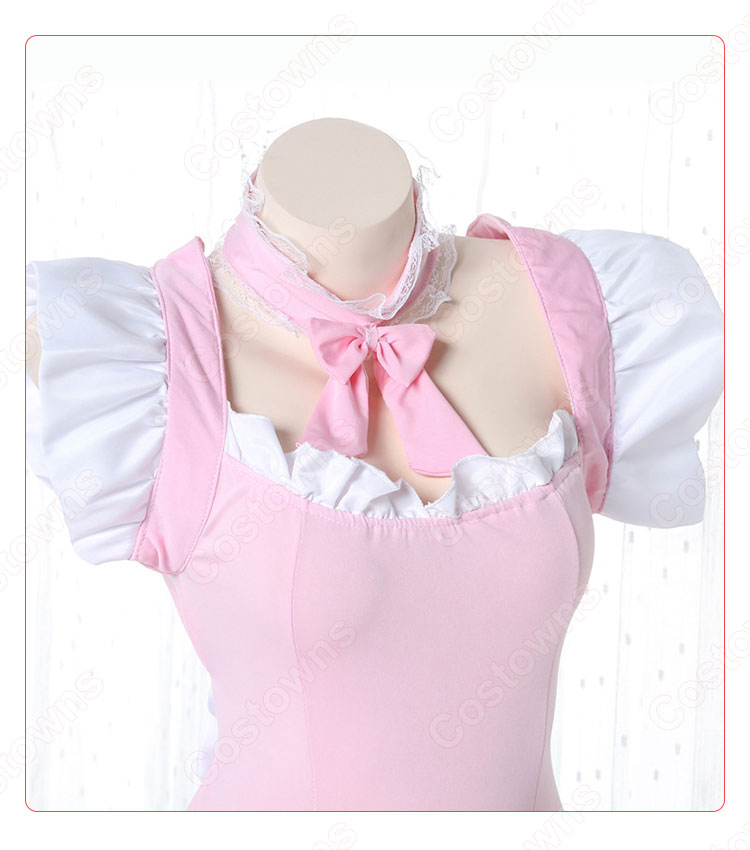 メイド服 コスプレ衣装 胸キュン メイド風 ワンピース 過激 セクシーユニフォーム ピンクミニスカ バレンタインギフ 可愛い 萌え 変装 コスチューム-3