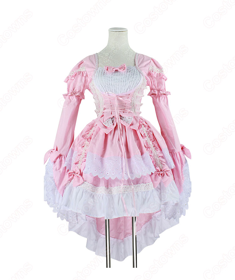 フレンチ 白黒 メイド服 コスチューム 袖が着脱可能 燕尾 ワンピース レディース コスプレ 衣装-7