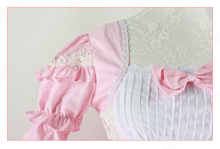 フレンチ 白黒 メイド服 コスチューム 袖が着脱可能 燕尾 ワンピース レディース コスプレ 衣装-9