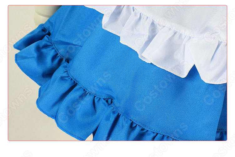 ナース風つきブルーメイド服 赤十字マークのナースキャップ 半袖 ワンピース 看護婦 コスプレ 衣装 コスチューム 仮装-4