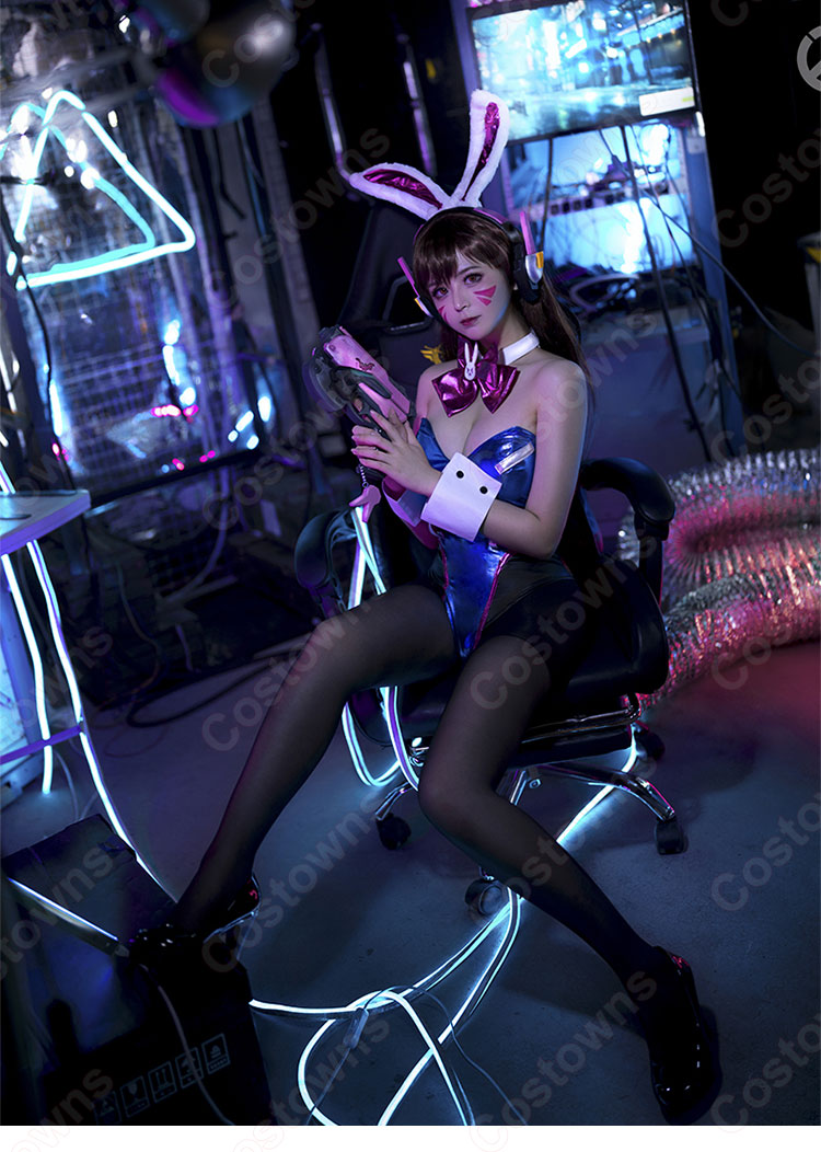 オーバーウォッチ( Overwatch) D.VA(ディーバ)風 コスプレ衣装 セクシーなバニーガール コスチューム-3
