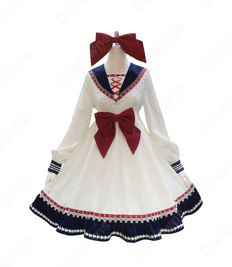 エブリワン様専用 長袖パステルドレス セーラー風襟 お嬢様風