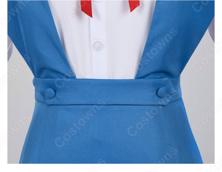 新世紀エヴァンゲリオン EVA 綾波レイ 空色の制服 レディース 青 コスプレ 衣装 cosplay アクティビティ 学園祭 ハロウィン コスチューム-7