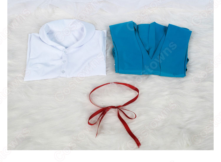 新世紀エヴァンゲリオン EVA 綾波レイ 空色の制服 レディース 青 コスプレ 衣装 cosplay アクティビティ 学園祭 ハロウィン コスチューム-9