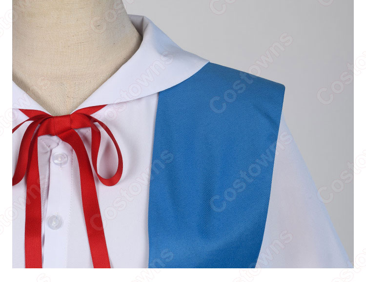 新世紀エヴァンゲリオン EVA 綾波レイ 空色の制服 レディース 青 コスプレ 衣装 cosplay アクティビティ 学園祭 ハロウィン コスチューム-6