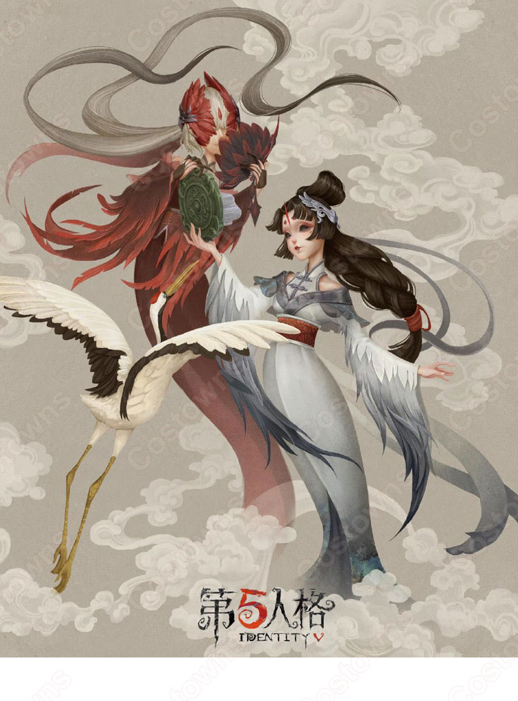 期間限定セール アイデンティティV 芸者(紅蝶) 鶴 ウィッグ【IdentityV 第五人格 アクリルスタンド