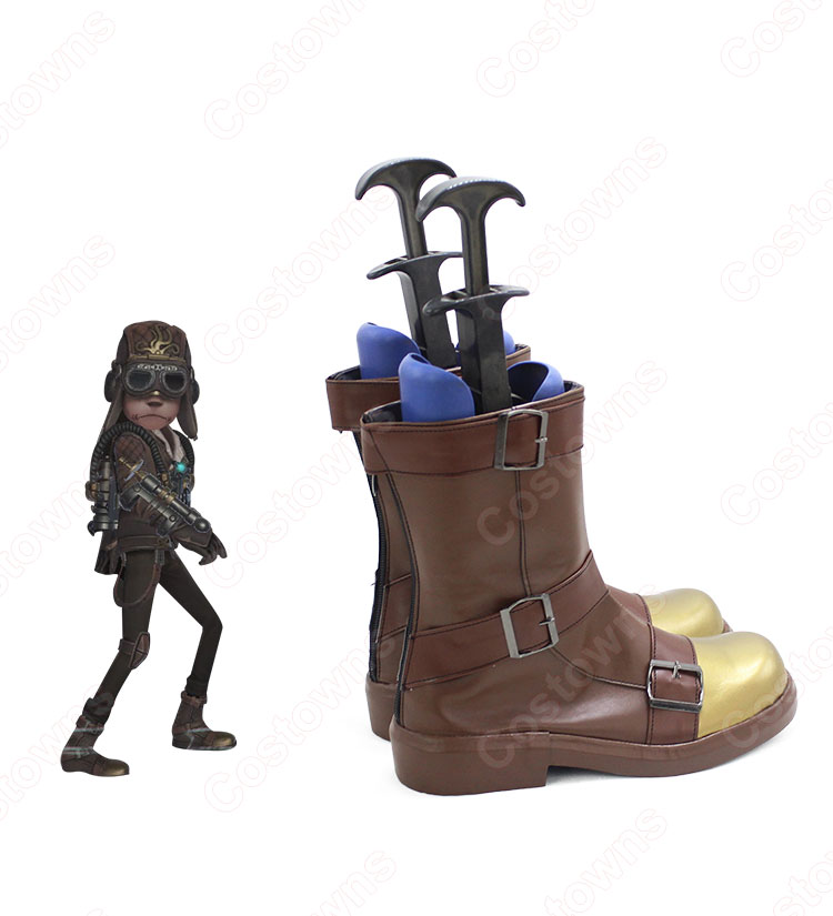 傭兵(ナワーブ・サベダー) 蒸気少年 コスプレ靴 ブーツ アイデンティティV【IdentityV 第五人格】サバイバー スキン 靴 道具 ハロウィーンやアニメの展示会に適-4