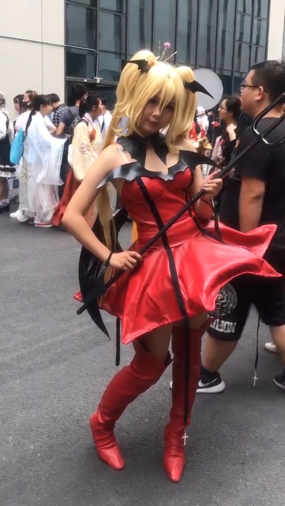 【コスプレ】しゅごキャラ! ほしな歌唄x悪魔!に赤いボンテージ風衣装-3