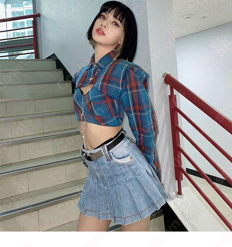 BLACKPINK リサ 風 ダンス 衣装 へそ出し コスプレ 衣装 人気グループ アイドル制服 - Costowns