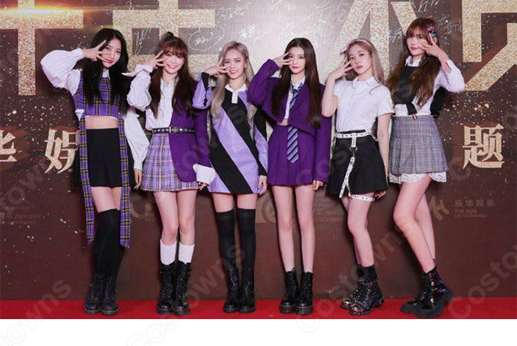 韓国 女性アイドルグループ EVERGLOW 制服 コスプレ衣装 ジャズダンス 衣装 MV服 Costowns
