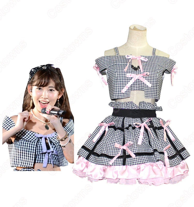 「AKB48単独 春コン in 国立競技場~思い出は全部ここに捨てていけ!~」 小嶋陽菜 コスプレ衣装 MV制服-4