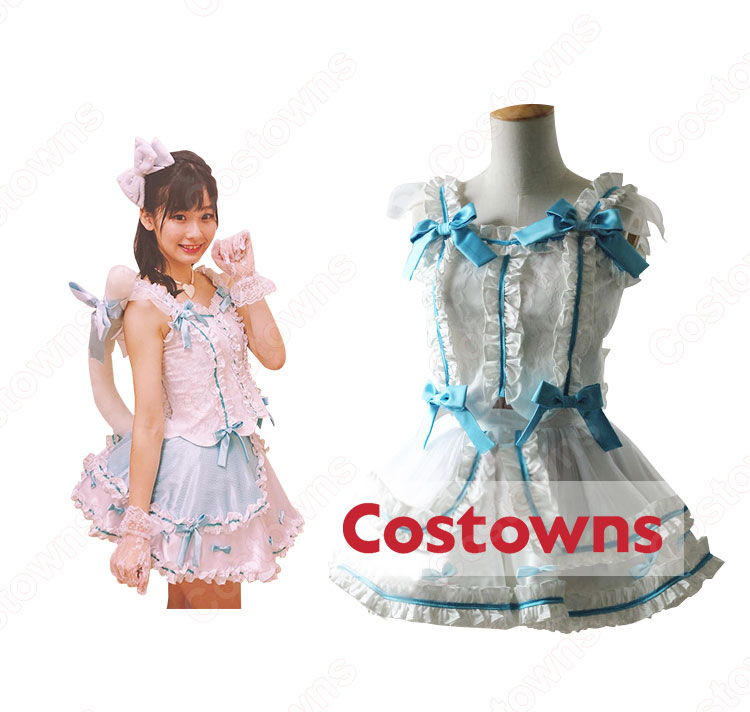 AKB48(エーケービー フォーティーエイト) 天使のしっぽ 山内瑞葵 浅井七海 山根涼羽 MVダンス服 コスプレ衣装-4