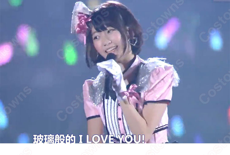 AKB48グループ東京ドームコンサート 「ガラスの I LOVE YOU」 MV衣装 生駒里奈 宮脇咲良 朝長美桜 矢倉楓子 コスプレ衣装 アイドル制服-3