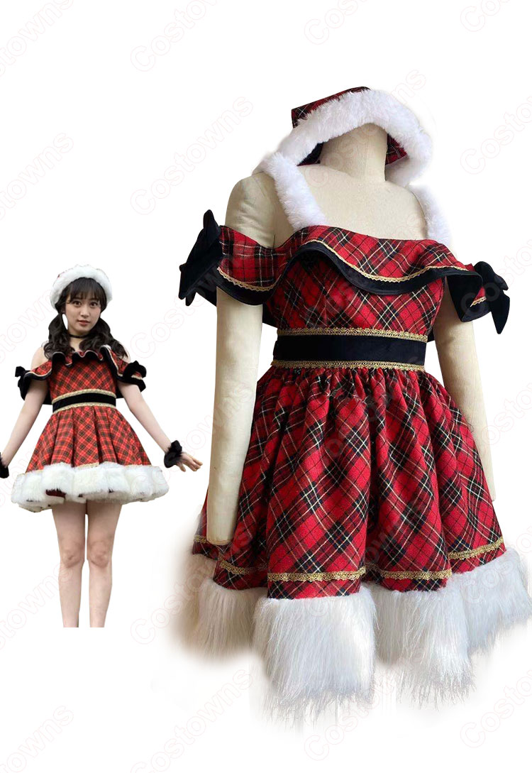 NMB48サンタコレクション 『初恋至上主義』川上千尋 なんば式写メ会  MV制服 クリスマス ワンピース コスプレ衣装-4