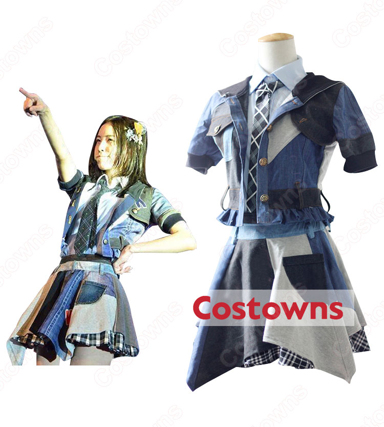 AKB48チームK アイドル制服 コスプレ衣装 AKB48全国ツアー2014「あなたがいてくれるから。~残り27都道府県で会いましょう~」奈良 ステージ服-5