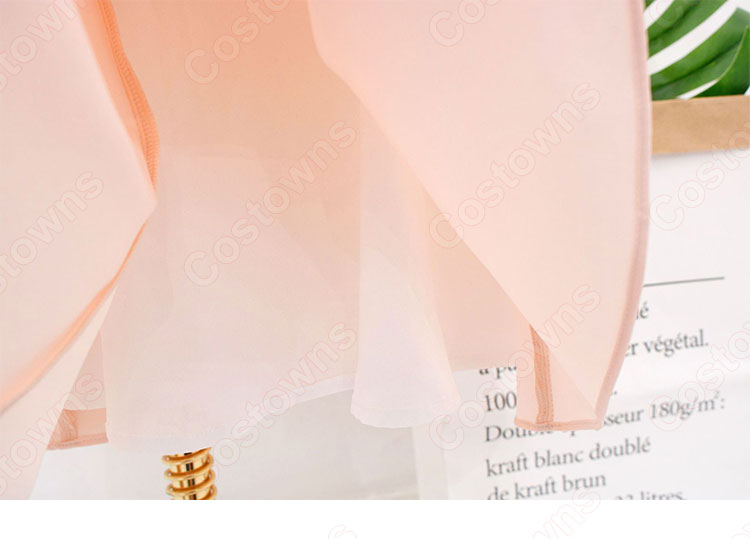 IU(アイユー)風 ワンピース ピンク 半袖 ドレス 『ホテルデルーナ(호텔 델루나、Hotel Del Luna)』 コスチューム 変装 コスプレ衣装-8