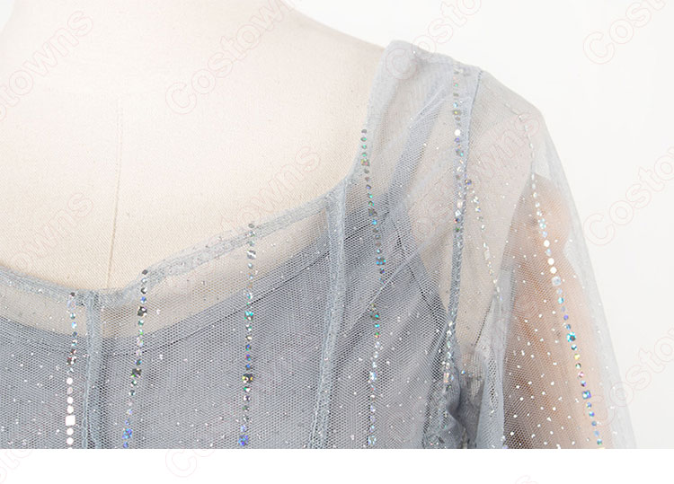 IU(アイユー) 風 ファッション パーティードレス 長袖 ハイウエスト ストライプ ワンピース-6