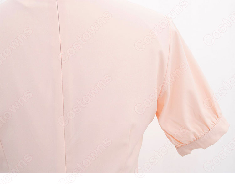 IU(アイユー)風 ワンピース ピンク 半袖 ドレス 『ホテルデルーナ(호텔 델루나、Hotel Del Luna)』 コスチューム 変装 コスプレ衣装-15