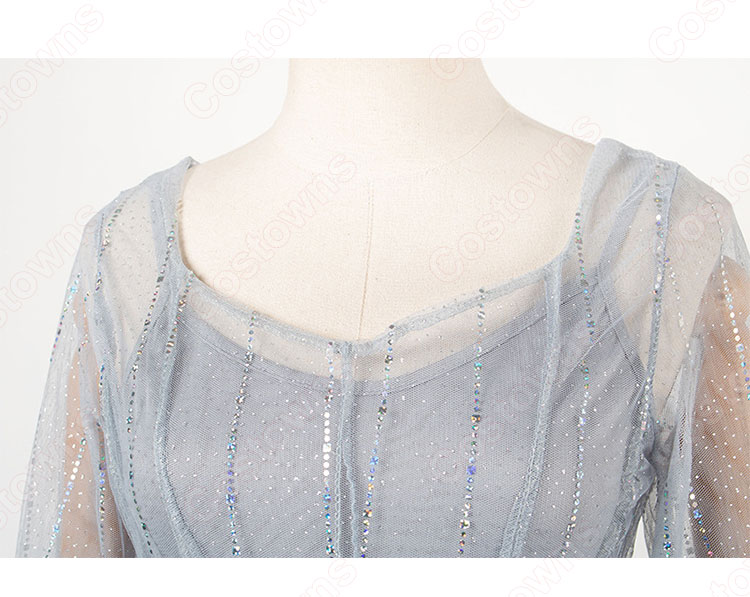 IU(アイユー) 風 ファッション パーティードレス 長袖 ハイウエスト ストライプ ワンピース-5