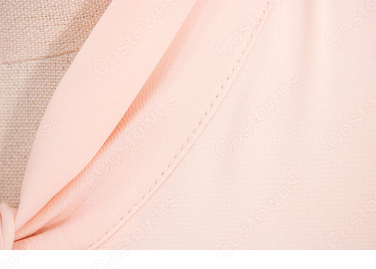 IU(アイユー)風 ワンピース ピンク 半袖 ドレス 『ホテルデルーナ(호텔 델루나、Hotel Del Luna)』 コスチューム 変装 コスプレ衣装-9