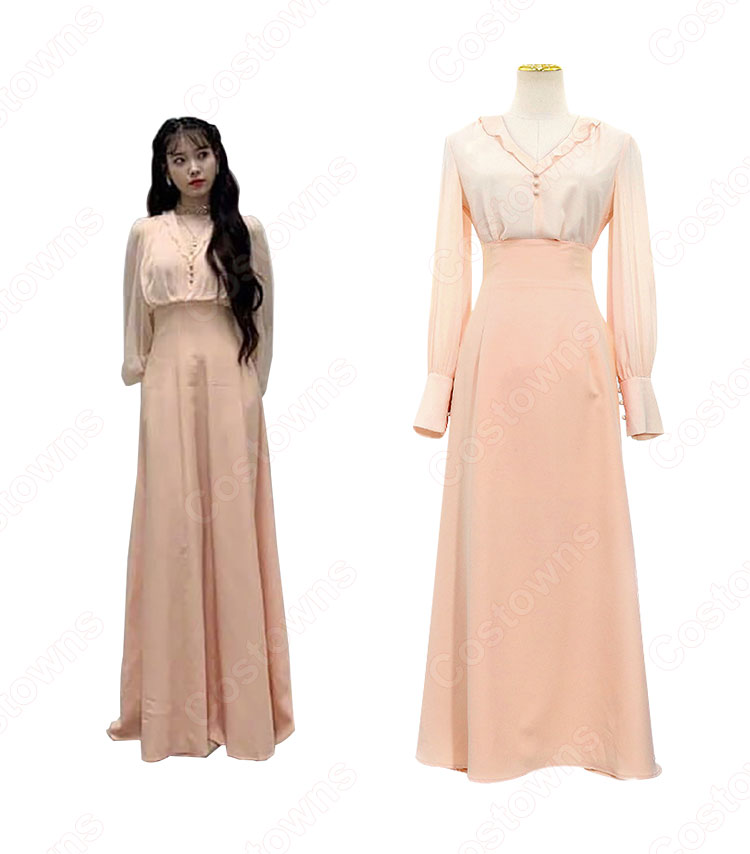 IU(アイユー)コスプレ衣装 スカート シャツ(長袖 / ランタン・スリーブ / Vネック)『ホテルデルーナ(호텔 델루나、Hotel Del Luna)』 コスチューム 変装-3