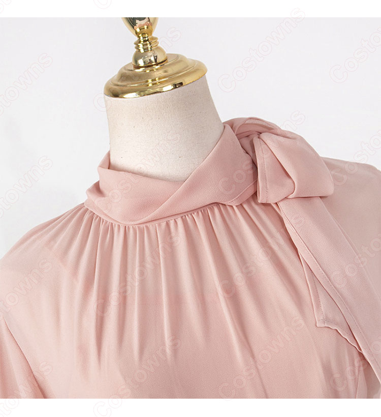 『ホテルデルーナ(호텔 델루나、Hotel Del Luna)』 IU(アイユー) コスプレ衣装 レース ピンク ワンピース 半袖-5