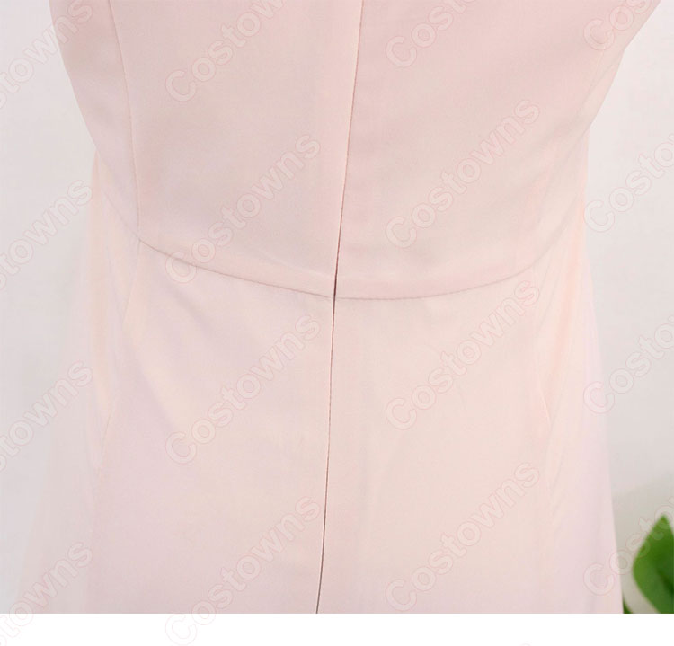 IU(アイユー)風 ワンピース ピンク 半袖 ドレス 『ホテルデルーナ(호텔 델루나、Hotel Del Luna)』 コスチューム 変装 コスプレ衣装-14