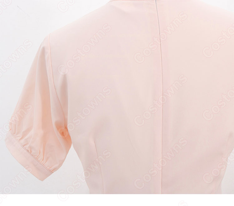 IU(アイユー)風 ワンピース ピンク 半袖 ドレス 『ホテルデルーナ(호텔 델루나、Hotel Del Luna)』 コスチューム 変装 コスプレ衣装-11