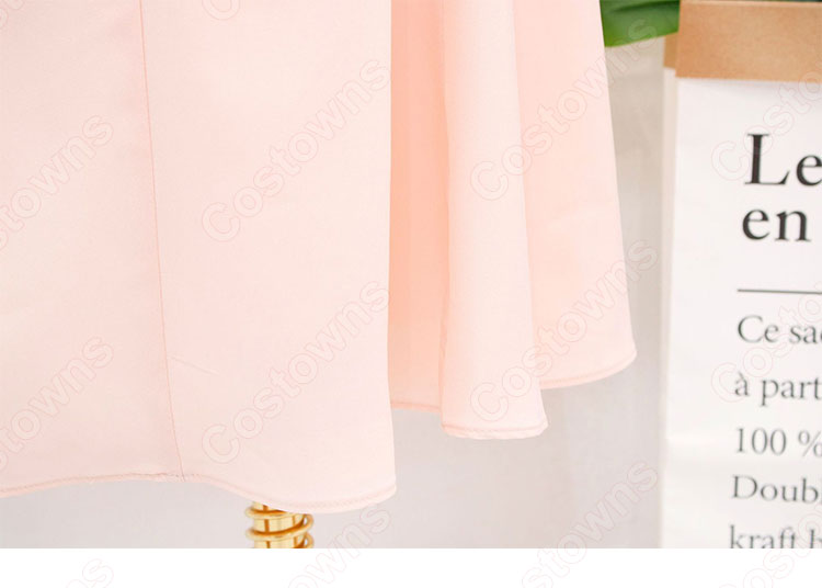 IU(アイユー)風 ワンピース ピンク 半袖 ドレス 『ホテルデルーナ(호텔 델루나、Hotel Del Luna)』 コスチューム 変装 コスプレ衣装-16