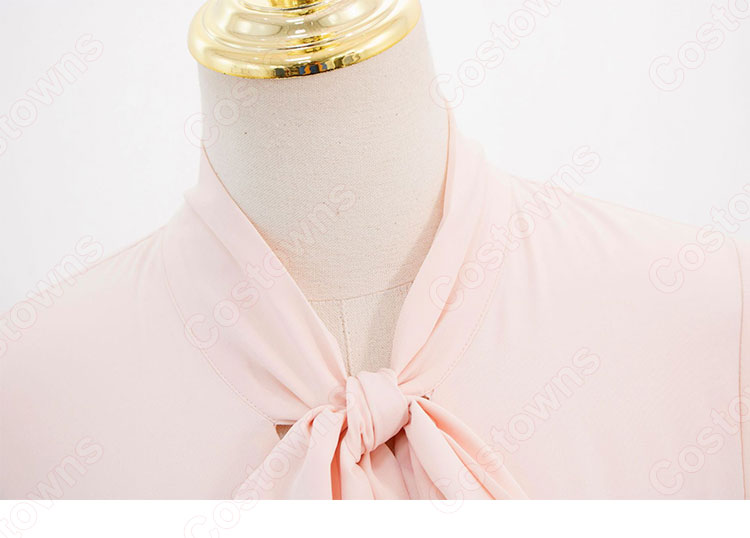 IU(アイユー)風 ワンピース ピンク 半袖 ドレス 『ホテルデルーナ(호텔 델루나、Hotel Del Luna)』 コスチューム 変装 コスプレ衣装-5