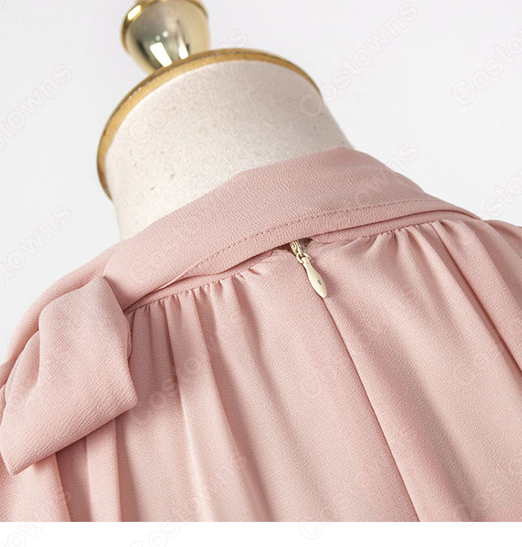 『ホテルデルーナ(호텔 델루나、Hotel Del Luna)』 IU(アイユー) コスプレ衣装 レース ピンク ワンピース 半袖-6