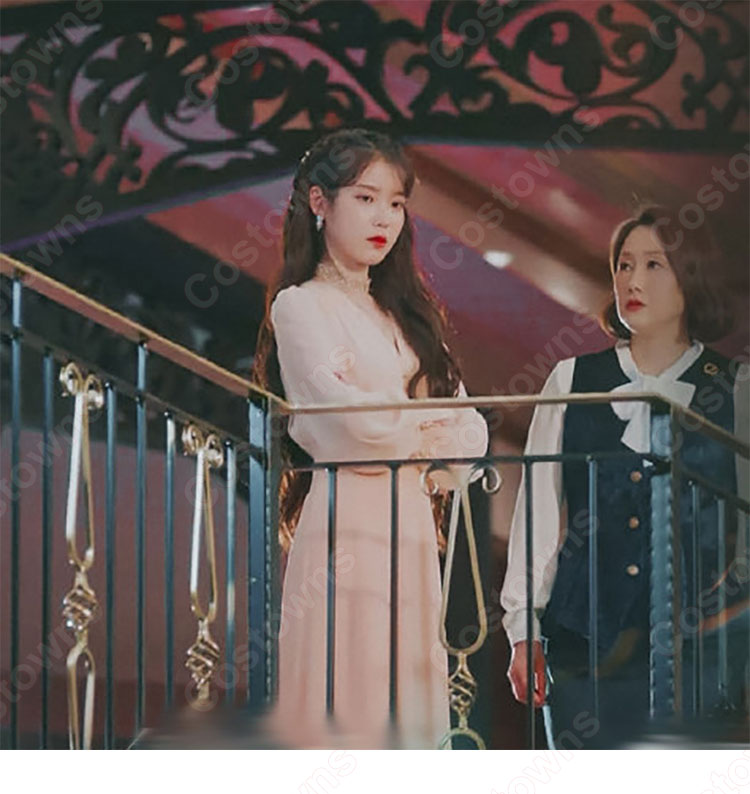 IU(アイユー)コスプレ衣装 スカート シャツ(長袖 / ランタン・スリーブ / Vネック)『ホテルデルーナ(호텔 델루나、Hotel Del Luna)』 コスチューム 変装-2