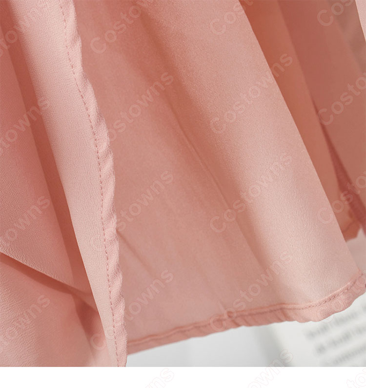 『ホテルデルーナ(호텔 델루나、Hotel Del Luna)』 IU(アイユー) コスプレ衣装 レース ピンク ワンピース 半袖-13