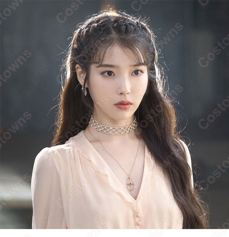 IU(アイユー)コスプレ衣装 スカート シャツ(長袖 / ランタン・スリーブ / Vネック)『ホテルデルーナ(호텔 델루나、Hotel Del Luna)』 コスチューム 変装-1