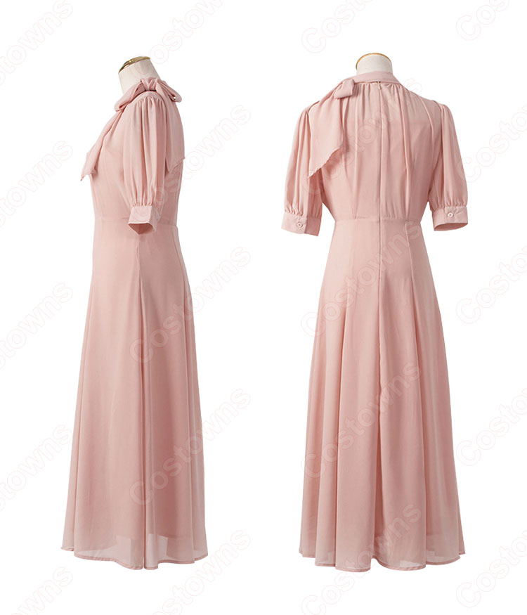 『ホテルデルーナ(호텔 델루나、Hotel Del Luna)』 IU(アイユー) コスプレ衣装 レース ピンク ワンピース 半袖-4