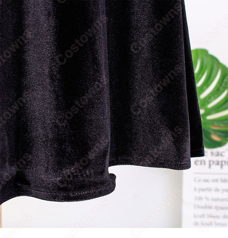 『ホテルデルーナ(호텔 델루나、Hotel Del Luna)』 IU（アイユー） コスプレ衣装 黒ワンピース 丸襟 長袖-13