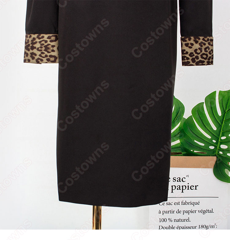 『ホテルデルーナ(호텔 델루나、Hotel Del Luna)』 IU(アイユー) コスプレ衣装 レオパード(ヒョウ柄)ワンピース 丸襟 長袖-15