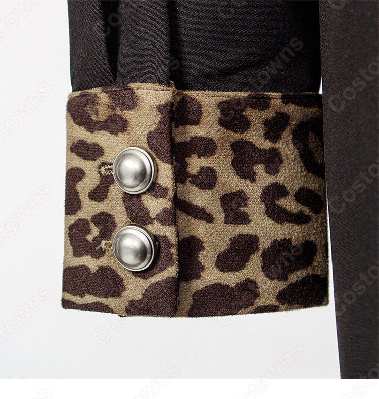 『ホテルデルーナ(호텔 델루나、Hotel Del Luna)』 IU(アイユー) コスプレ衣装 レオパード(ヒョウ柄)ワンピース 丸襟 長袖-12