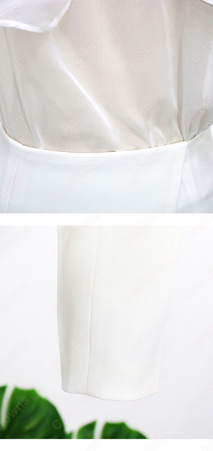 IU(アイユー)風 白のダブルブレストのペプラムスーツ 『ホテルデルーナ(호텔 델루나、Hotel Del Luna)』第1話 コスチューム 変装・仮装・コスプレ衣装-12