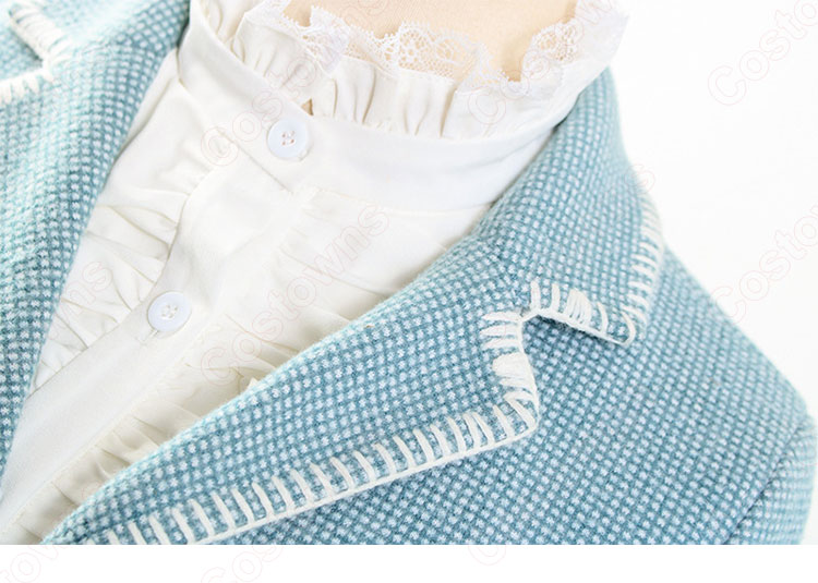 IU（アイユー）風 青スーツ コート スカート レースシャツ 『ホテルデルーナ(호텔 델루나、Hotel Del Luna)』 コスチューム 変装 コスプレ衣装-8