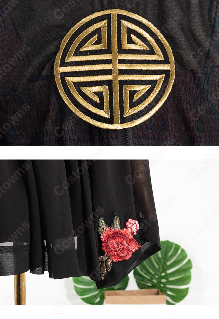 BLACKPINK（ブラックピンク） ロゼ（ROSÉ / パク・チェヨン）風 衣装 アイドル制服 黒 カーディガン ハイウエスト スカート-15