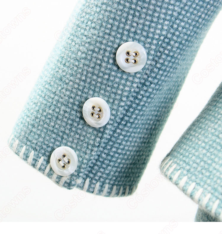 IU（アイユー）風 青スーツ コート スカート レースシャツ 『ホテルデルーナ(호텔 델루나、Hotel Del Luna)』 コスチューム 変装 コスプレ衣装-12