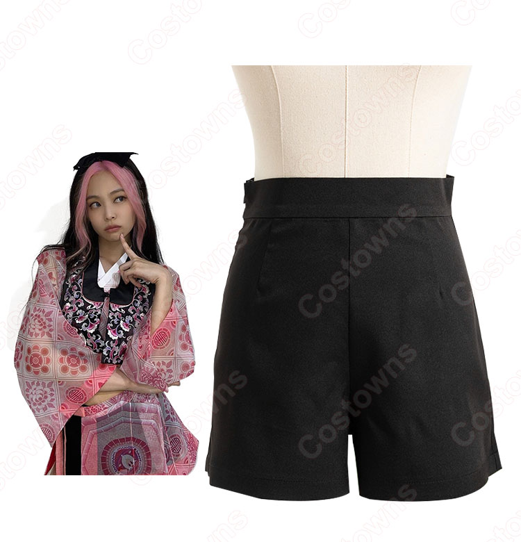 BLACKPINK（ブラックピンク） ジェニー（ 제니 / JENNIE）風 衣装 ピンク 柄プリント 4点セット（ベスト / カーディガン / スカート / ショーツ）-8